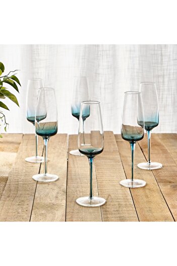 Generic Alice 6-Piece Flute Glass Set - 220 ml