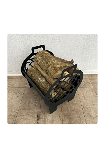 Trabzon Isı Market Metal Şömine Soba Odunluk Vella | Antrasit Gri (40*40*45cm)