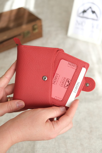 Norvi Leather Stylish Genuine Leather Women's Wallet with Coin Compartment and Snap Closure