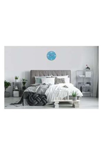 TFA Wall Clock, Analog, Designer Model CONTOUR, Blue, 60.3047.14