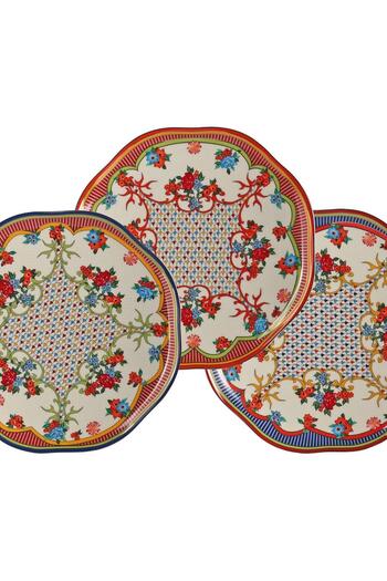 Lucky Art Fiora Bone 27cm Set of 6 Plates