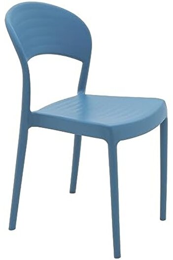 TRAMONTINA Sissi Blue Polypropylene and Fiberglass Chair With Closed Backrest