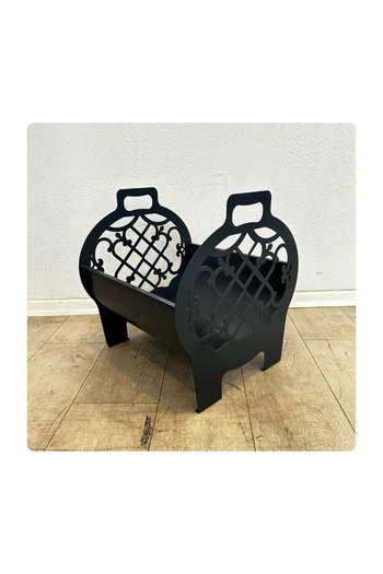 Trabzon Isı Market Metal Şömine Soba Odunluk Vella | Antrasit Gri (40*40*45cm)