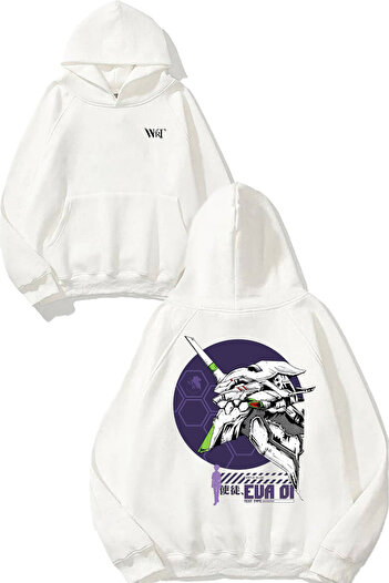THEWERT Φούτερ με κουκούλα Neon Genesis Evangelion 2 με στάμπα στο πίσω μέρος
