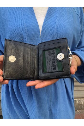 Çanta Trend Very Stylish Lock Detailed Small Size Wallet with Coin Compartment 8056