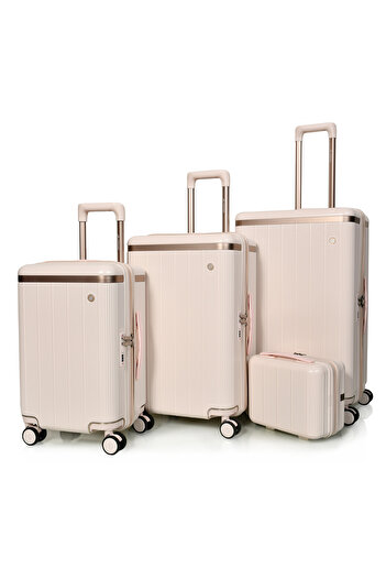 MORANO Four-piece travel bag, durable and lightweight, four-wheeled suitcase with a numbered security lock