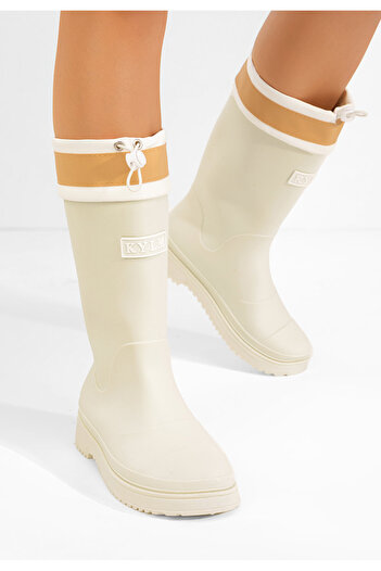 B T Shoes Keyalema white rubber boots