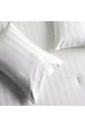 Generic Satin Stripe Pima Cotton Sateen 525 Thread Count 3-Piece Queen Comforter Set - 200x240 cm