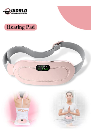 Eworld Cordless Heating Pad for Period Pain Relief – Rechargeable Heat Belt, Pink