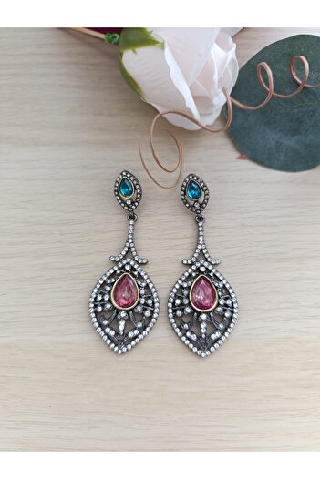 lor Large Vintage Earrings with Colorful Crystals 68A14C1290