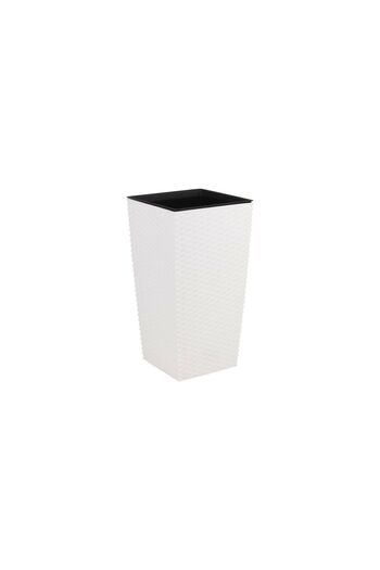 Prosperplast Decorative Flower Pot Prosperplast, Rattan Imitation, 22.622.642.2 cm, White