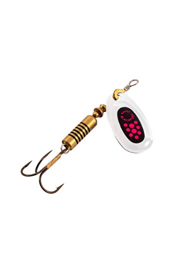 SAVEX Trout Crane Swivel Fishing Spoon - Black Fury - Pink/Silver - No:1
