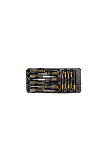 NEO Combined screwdriver set, for mobile cabinet, 12 pieces,