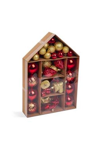 Mercaton Set decoratiuni de brad rosu / auriu 36 buc / set