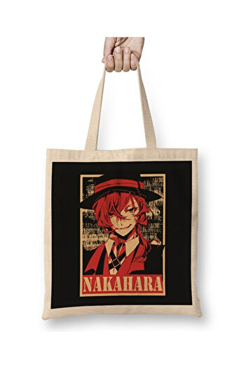 Toyaso Bungou Stray Dogs Nakahara Chuuya Cloth Bag Long Handle Shopping Bag Beach Bag