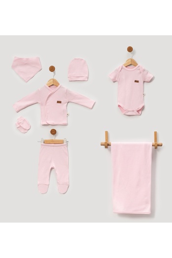 MİLAYS LİFE HOME COLLECTİON 7-Piece Zibin Set with Snap-On Bodysuit for Babies 0-3 Months