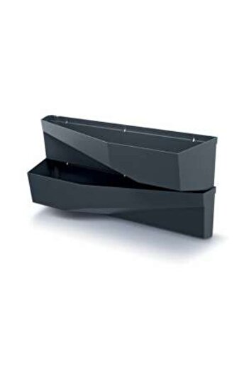 Prosperplast Decorative flower pots, modular, Cascade Garden Wall, anthracite, set of 2, 78x19x35 cm