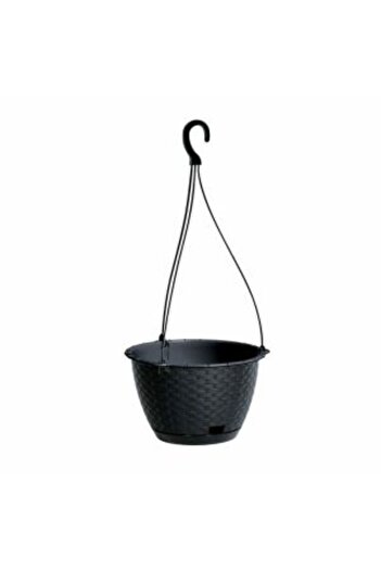 Prosperplast Decorative Flower Pot with Chain, Prosperplast, Ratolla, Round, Anthracite, 24.3x16 cm