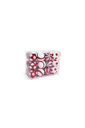 Mercaton Set decorations for Christmas tree red / white 24 pcs / set