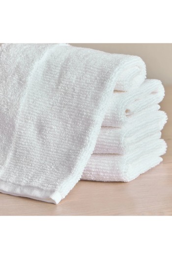 Generic Ribbed 4-Piece Turkish Cotton Fingertip Towel Set - 30x30 cm