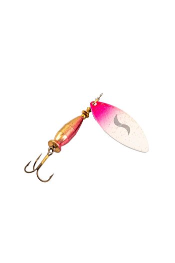 SAVEX Crane Perch Trout Swivel Fishing Spoon - Alpine Long - Pink/White - No:2/20Gr