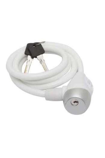 CarGuard Lock for Bicycle with Steel Shielded Lock, Ø 10 mm, Length 120 cm, White