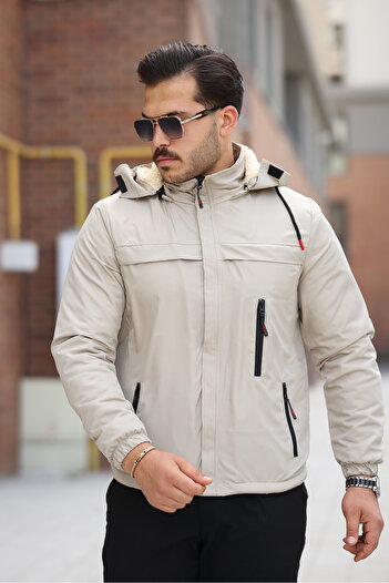 FASİON Men's Winter Fur-Lined Coat
