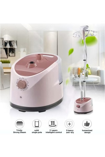 Eworld Professional Standing Garment Steamer, Integrated Ironing Board, Adjustable Height, All Fabrics