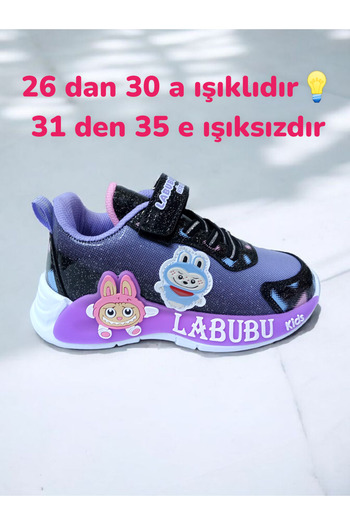 pediashoes LABUBU KIZ ÇOCUK HAFİF VE ESNEK SPOR AYAKKABI 26 İLE 30 NO ARASI IŞIKLIDIR