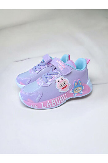 pediashoes LABUBU KIZ ÇOCUK LİLA RENK HAFİF VE ESNEK SPOR AYAKKABI 26 İLE 30 NO ARASI IŞIKLIDIR