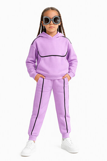 minikiss Hooded Pocket Seasonal Girl's Bottom and Top Set