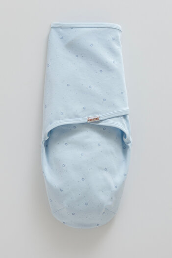 Caramell Baby Swaddle 100% Cotton Star Patterned Baby Boy Swaddle - 0-3 Months