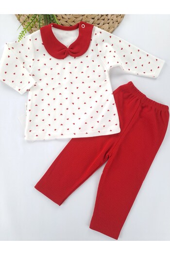 Butik Baby Girl Heart Pajama Set Gift Set Two-Piece Pajama Set