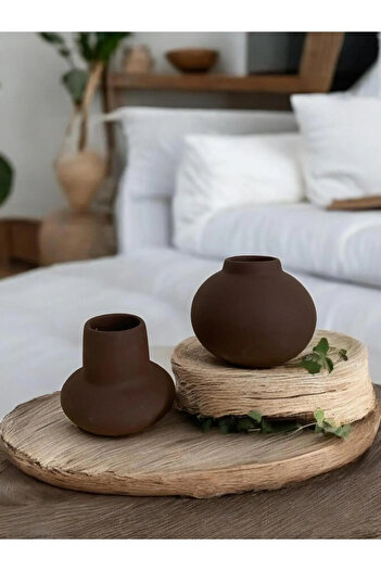 Porselian Set of 2 Decorative Balloon and Globe Vases