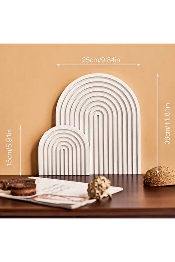 Zigzag Home Dekoratif 2 Parça Gökkuşağı Tabak ,Tepsi , Kase ,Organizer , Çok Amaçlı ,Sunum Tepsisi