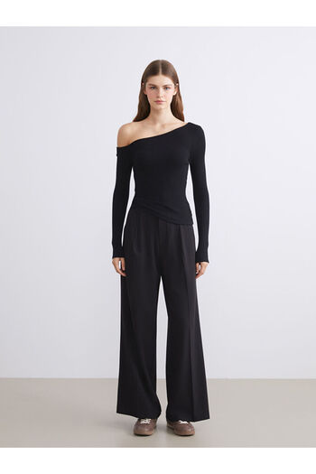 LC Waikiki Boat Neck Textured Women's Bodysuit