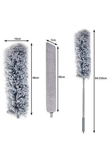 KESNUP Telescopic microfiber mop 2 heads Grey