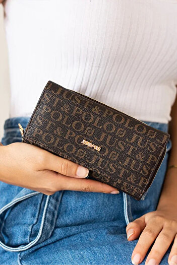 Just Polo Women's New Season Multi-Compartment Wallet Shopper with Zipper and Snap Fasteners, Suitable for Daily Use