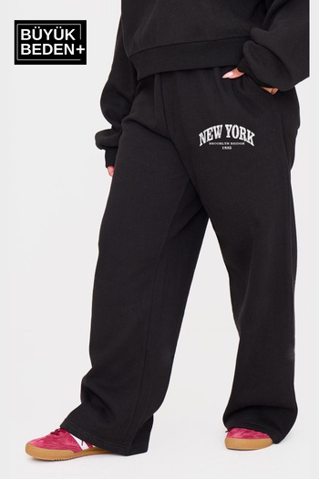 Superlife Pantaloni de sport subțiri cu imprimeu New York pentru femei de mărime mare SPR25BEAK47