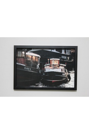 LİFE GLOBAL Picture Frame Black 20X30 with Picture and Plexi Protection One Piece Sea