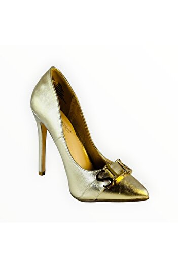 OEM Shoedazzle Women's Stiletto Heel Shoes - Vegan Leather Gold Size 36.5 EU