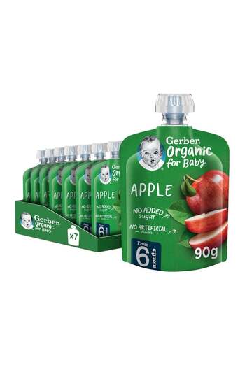 GERBER Organic Puree Pouch In Apple 7 x 90g