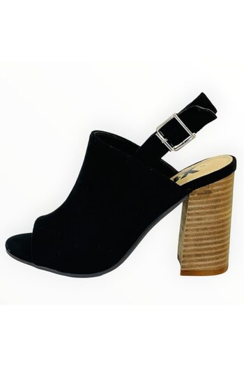 XTI Pantofi cu Toc pentru Femei Xti, Piele Intoarsa Neagra, Marimea 37 EU