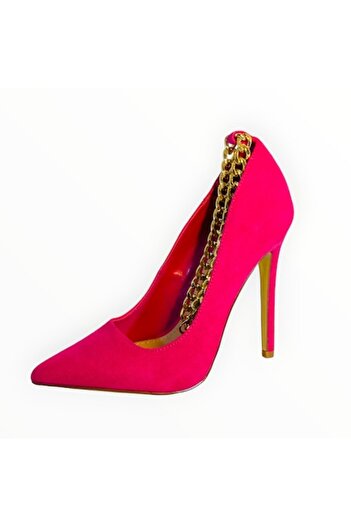 JustFab High Heel Shoes Suedette Fuchsia Size 36.5 EU