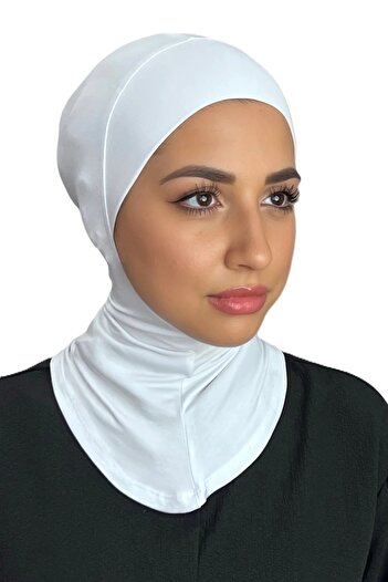 Perfectory Jersey Ninja Head Scarf, Full Coverage Hijab Under Scarf, Lightweight and Comfortable Fit- White
