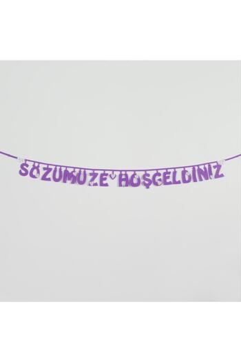 ZERO LAND Sepetim Welcome to Our Store Felt Lettering-Purple