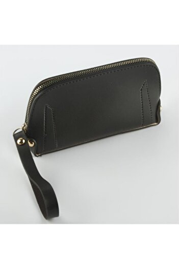 ZERO LAND Black Rectangular Leather Wallet-Black