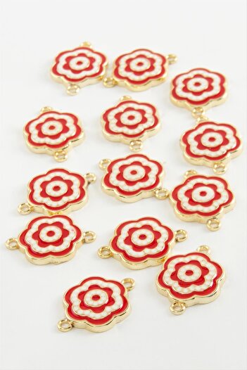 ZERO LAND Msa-Shop Flower Double Handle Enamel Bracelet and Pendant Apparatus 1 Piece-Pink