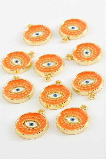 ZERO LAND Hn-Shop Eye Single Handle Enamel Bracelet and Pendant Apparatus 1 Piece-Orange