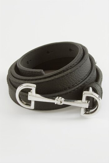 ZERO LAND Msa-Shop Chain Patterned Snap Belt 1.5 Cm-Black